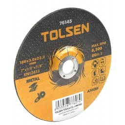 DISCO C/METAL TOLSEN C/DEP. 180x3.0x22.2 mm